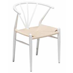 ​​​​​Dan-Form Bílá kovová jídelní židle DAN-FORM Delta s výpletem