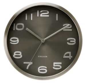 Time for home Černostříbrné nástěnné hodiny Rena 29 cm