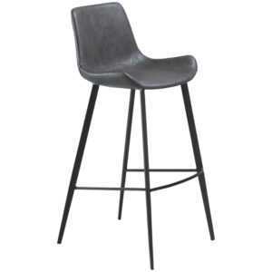 ​​​​​Dan-Form Tmavě šedá koženková barová židle DAN-FORM Hype 75 cm