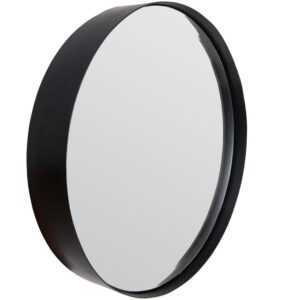 White Label Černé závěsné zrcadlo WLL Raj Large O 75 cm