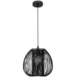 Černé kovové závěsné světlo Nova Luce Desire 28 cm
